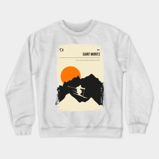 Saint Moritz Vintage Minimal Travel Poster Art Crewneck Sweatshirt